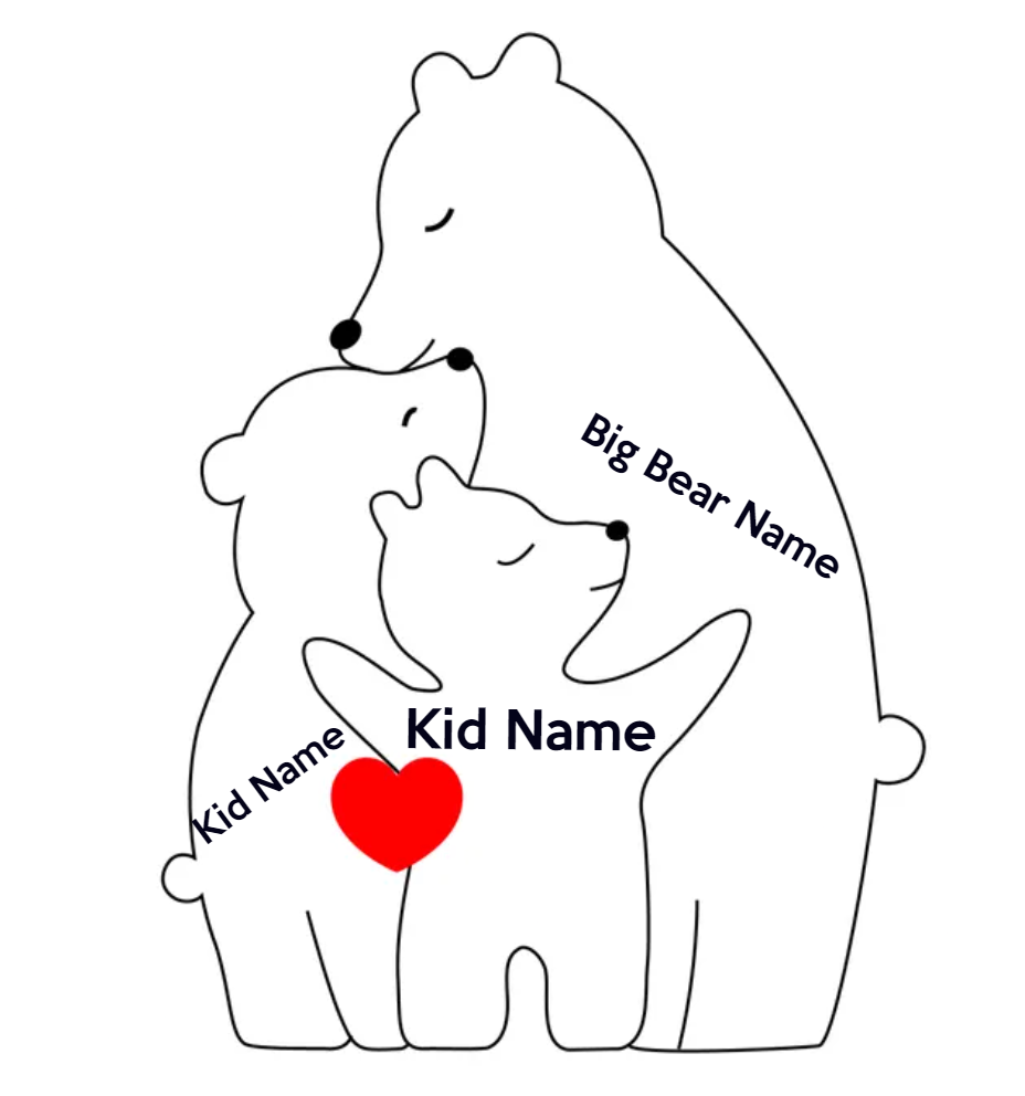 Bear Hug Bunch - Customizable Wood Puzzle