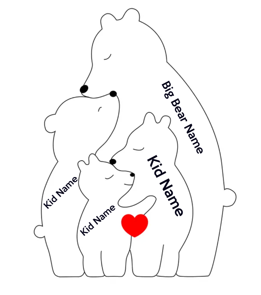 Bear Hug Bunch - Customizable Wood Puzzle